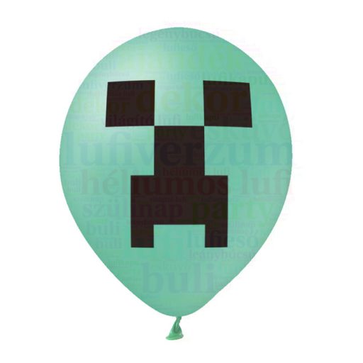 Minecraft mintás gumi lufi 30 cm-es, 12 db/csomag