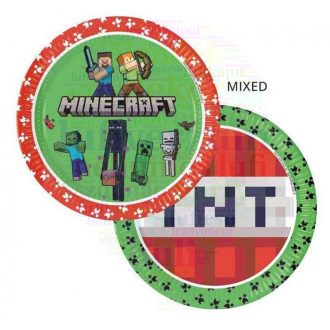 Minecraft Papír Parti Tányér - 23 cm, 8 db-os
