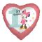 Minnie Mouse Szív Alakú Első Szülinapi Fólia Lufi