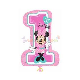 Minnie Egér Első Szülinapi Super Shape Fólia Lufi