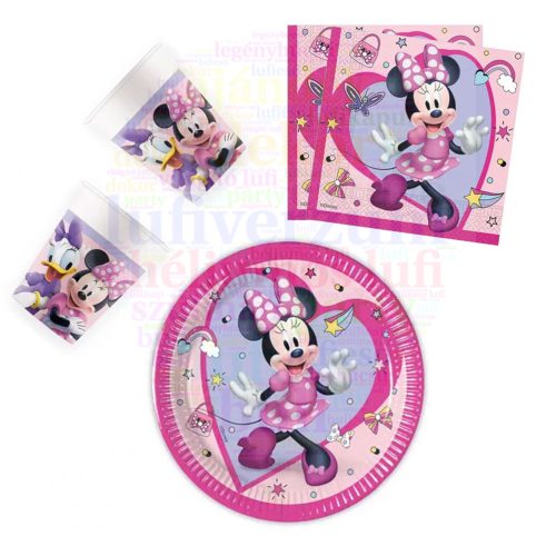 Disney Minnie Junior party szett 36 db-os 20 cm-es tányérral