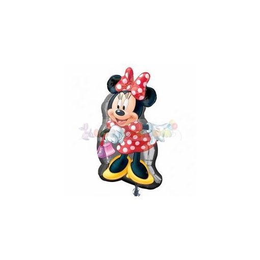 Minnie Mouse pöttyös ruhában fólia léggömb - 81 cm