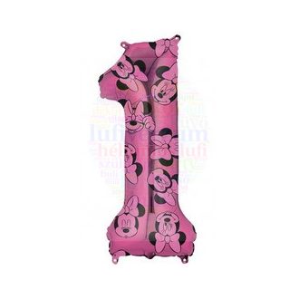 Minnie Mouse Mintás Számos Fólia Lufi - pink 1 - 66 cm