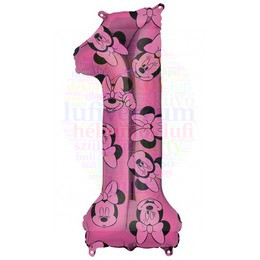 Minnie Mouse Mintás Számos Fólia Lufi - pink 1 - 66 cm