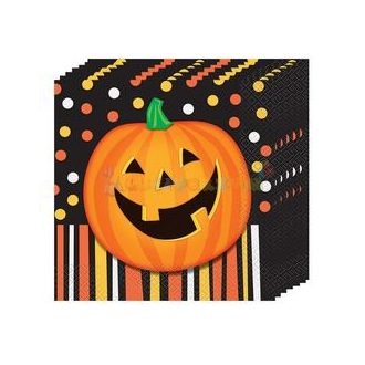   Mosolygó Tök Halloween Parti Szalvéta - 33 cm x 33 cm, 16 db-os