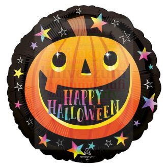 45 cm-es Mosolygós Tök Mintás Fólia Lufi Halloweenre