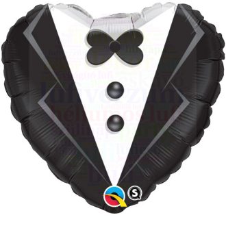 Mr. And Mrs. Esküvői Fólia Lufi - Szmoking 45 cm