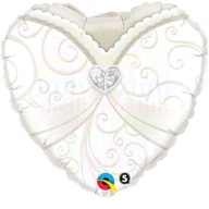   Mr. & Mrs. Wedding Esküvői Szív Fólia Lufi - Esküvői ruha 45 cm