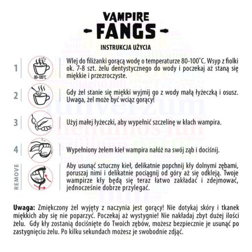 Műanyag vámpír szemfog ragasztóval