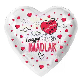 Nagyon Imádlak Feliratú Szív Fólia Lufi Valentin-napra