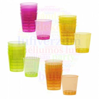 Neon Színű Felespohár Szett, 20 db-os