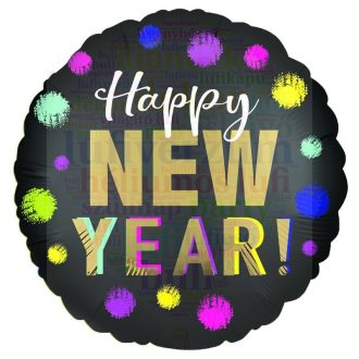 45 cm-es Satin Dotted New Year Fólia Lufi Szilveszterre