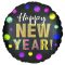 45 cm-es Satin Dotted New Year Fólia Lufi Szilveszterre