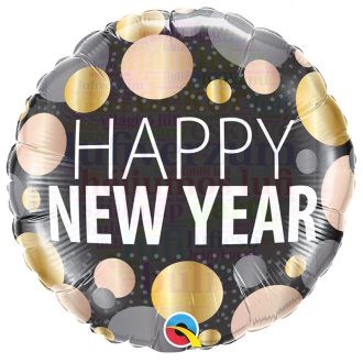 46 cm-es New Year Metallic Dots Fólia Lufi Szilveszterre