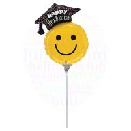 Pálcás ballagási smile fólia lufi - 25 cm