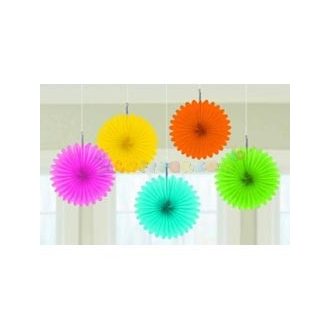   Vegyes Színű Legyezők Függő Dekoráció - 15,2 cm, 5 db-os