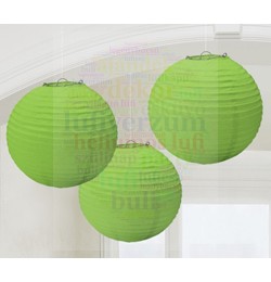 Zöld Színű Party Gömb Lampion - 24 cm, 3 db-os