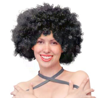 Fekete Afro Mega - Mikrofon Parti Paróka