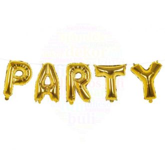 PARTY - fólia lufi betű füzér arany