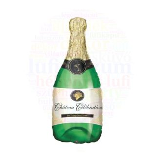 Pezsgősüveg Szilveszter fólia lufi - 86 cm