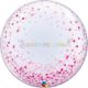 Pink Konfetti Pöttyös Mintás Deco Bubble Lufi, 61 cm-es