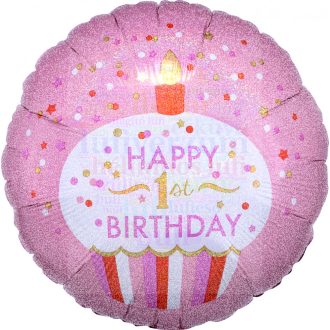 Pink Muffin Lányos Első Születésnapi Léggömb 45 cm