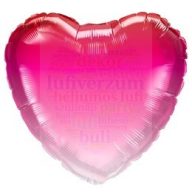 Pink Ombre Szív Fólia Lufi Valentin-napra