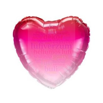 Pink Ombre Szív Fólia Lufi Valentin-napra