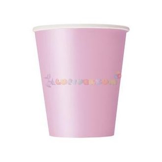 Pink Papír Parti Pohár - 270 ml, 8 db-os