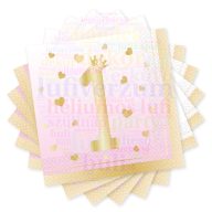 Pink Szalvéta Első Szülinapra - 33 cm x 33 cm, 16 db-os