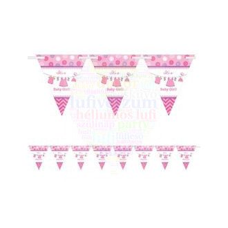 Shower With Love Pink Zászlófüzér Babaszületésre - 4 m