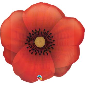 Pipacs virág fólia lufi - 79 cm