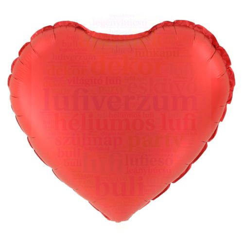 Piros (Matt) Szív Fólia Léggömb 45 cm