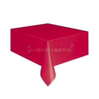 Piros Műanyag Party Asztalterítő - 137 cm x 274 cm