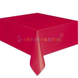 Piros Műanyag Party Asztalterítő - 137 cm x 274 cm