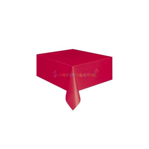 Piros Műanyag Party Asztalterítő - 137 cm x 274 cm