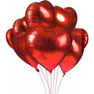 Piros szív fólia lufi - 55 cm
