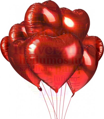 Piros szív fólia lufi - 55 cm