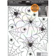 Pókháló Mintás Ablakdekoráció Halloweenre, 14 db-os