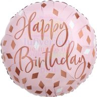 Púder színű születésnapi fólia lufi 4211