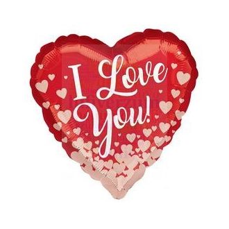 I love you Szív Fólia Lufi Valentin-napra