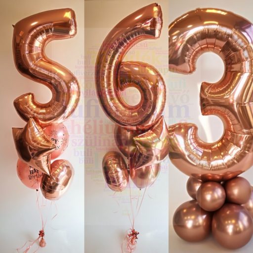 Rose gold számos szülinapi csokor - EXTRA