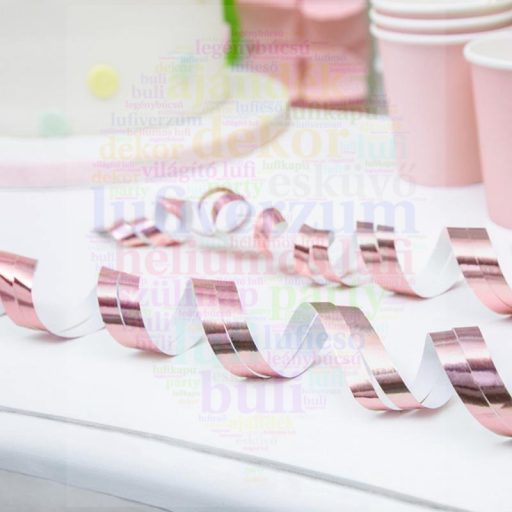 Rosegold Hologramos Szerpentin - 3,8 m, 18 db-os