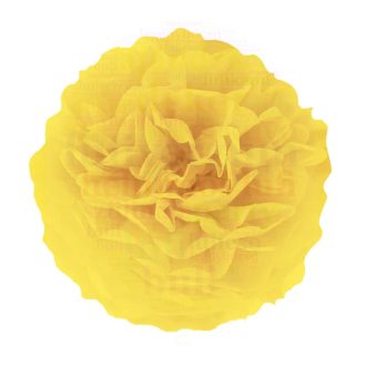 Sárga bolyhos függő pompon dekoráció - 35 cm