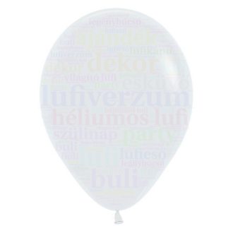 Sempertex fehér színű latex lufi 12 inch/30 cm