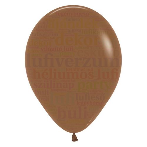 Sempertex kávé színű latex lufi 12 inch/30 cm