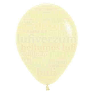 Sempertex pasztel sárga színű latex lufi 12 inch/30 cm