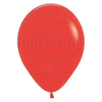 Sempertex piros színű latex lufi 12 inch/30 cm