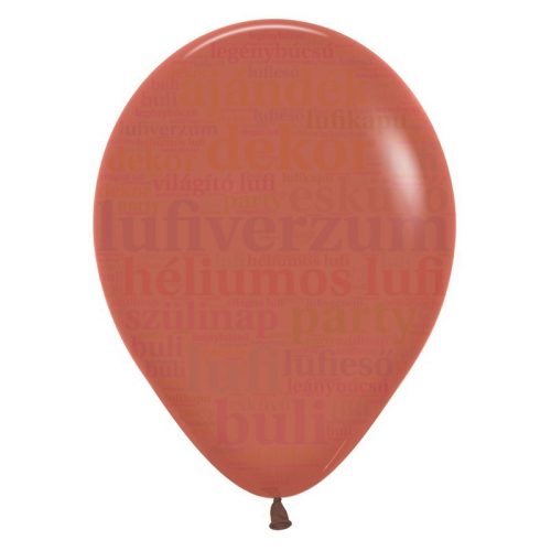 Sempertex terakotta barna színű latex lufi 12 inch/30 cm