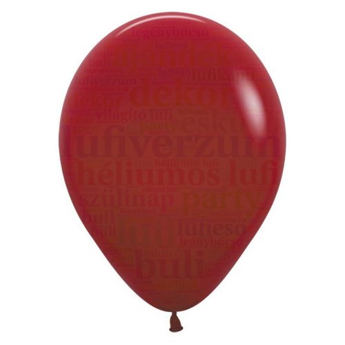 Sempertex vörös piros színű latex lufi 12 inch/30 cm